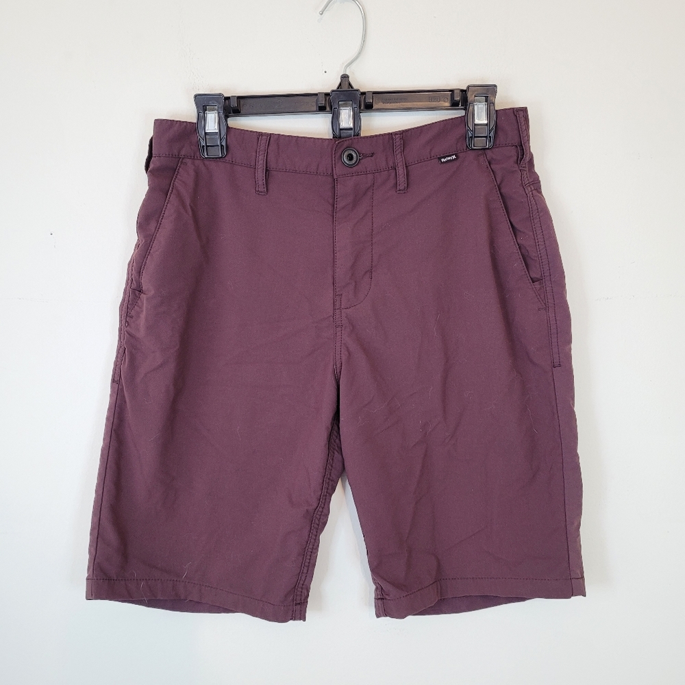 Hurley Men's SIZE 30 Dri-fit Chino Walk Shorts Maroon Casual Flat Front